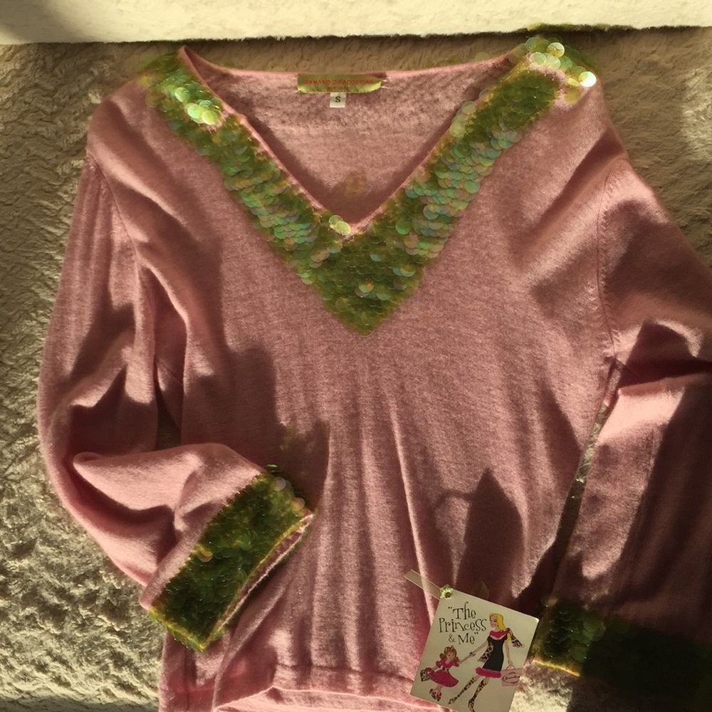 Cashmere Sweater by Armand Diradourian Paillettes - Picture 3 of 8